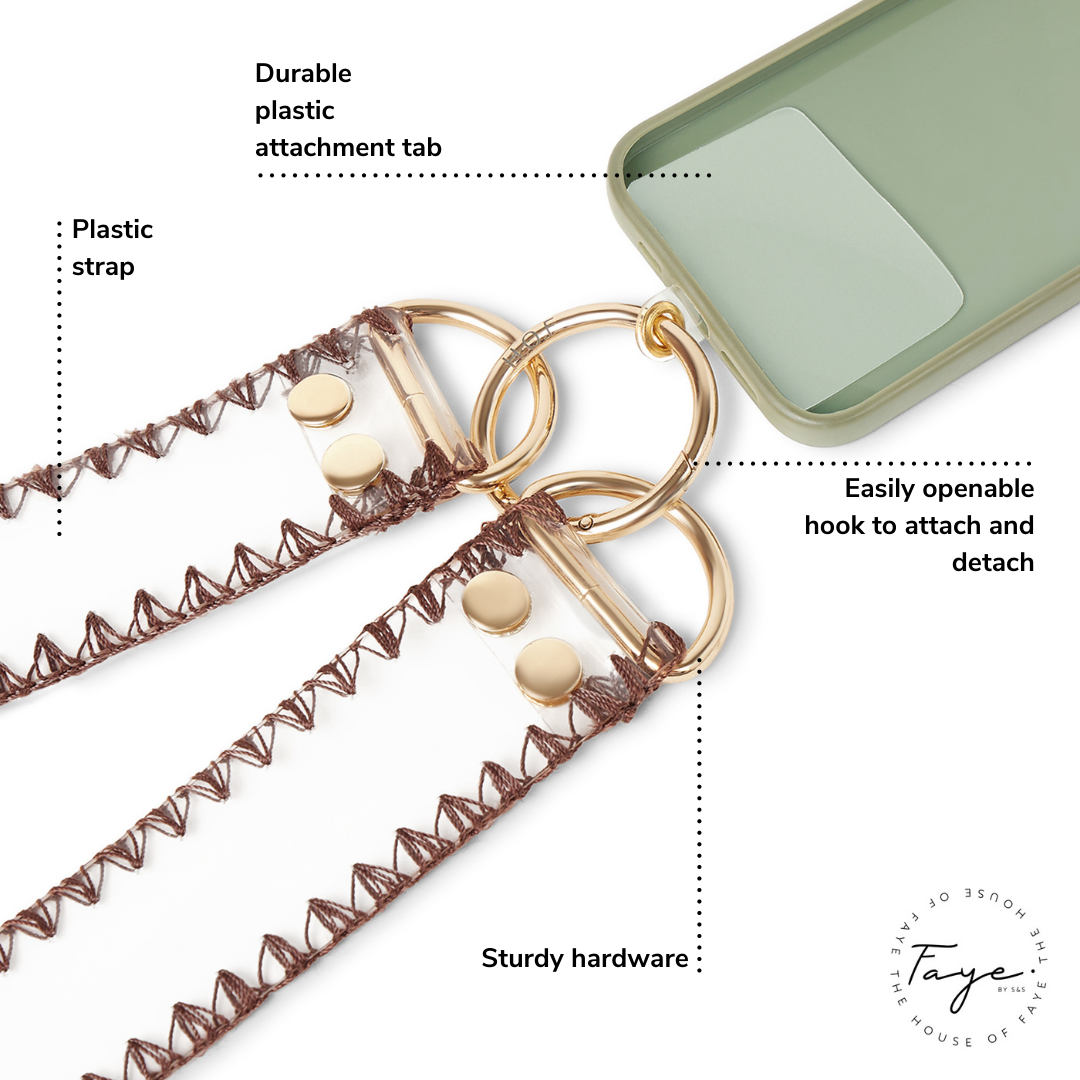 Brown Clear Phone Sling