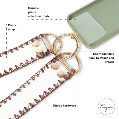 Brown Clear Phone Sling